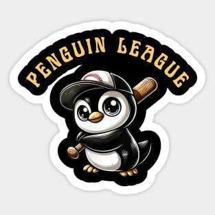 Little penguin baseball league Sticker